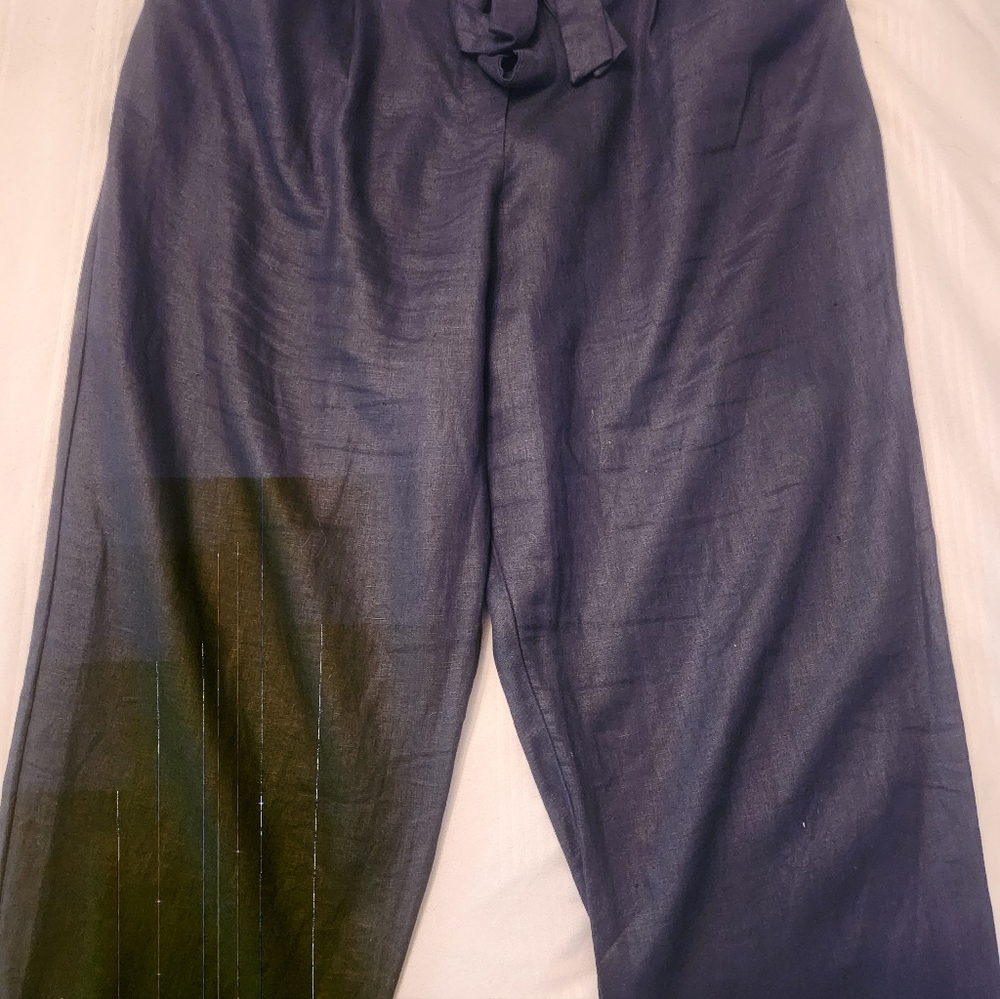 Womans DKNY Black Linen Pant XL